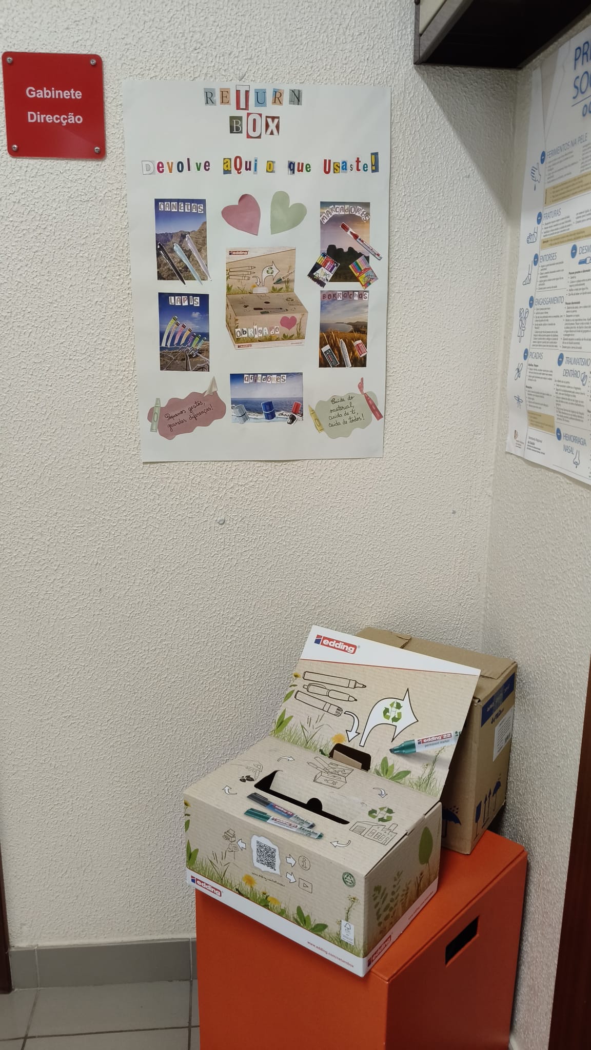 Localização da Return Box e do seu cartaz