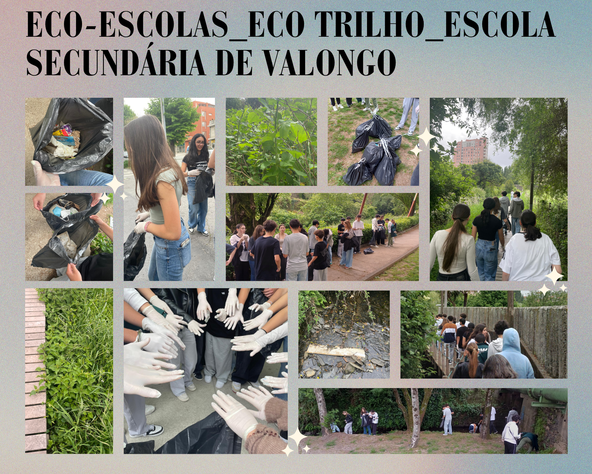 Percurso do eco-Trilho realizado pelos alunos, com recolha de lixo.